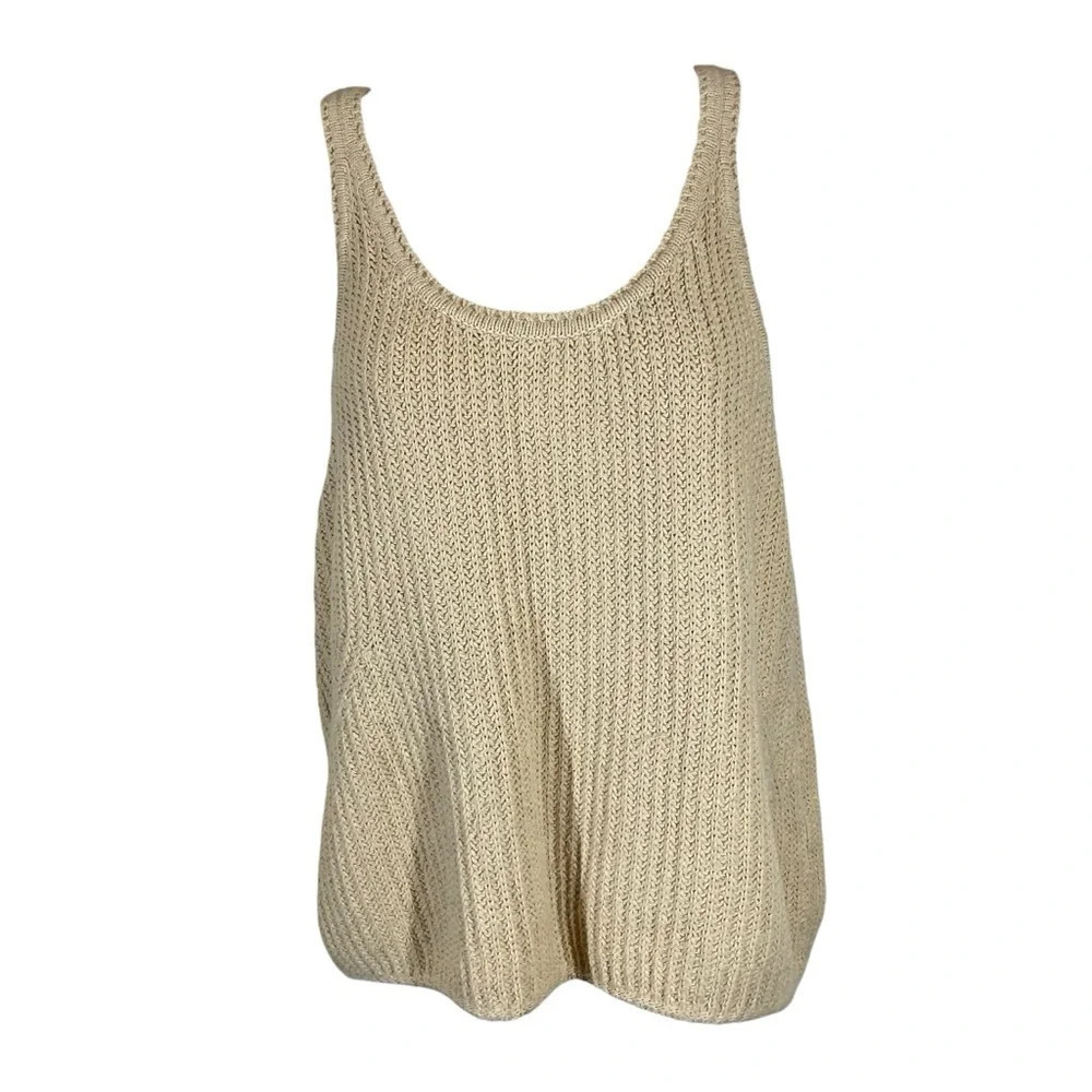 Scoop NYC Y2K sweater tank top tan neutral academia women’s XL fairy layering